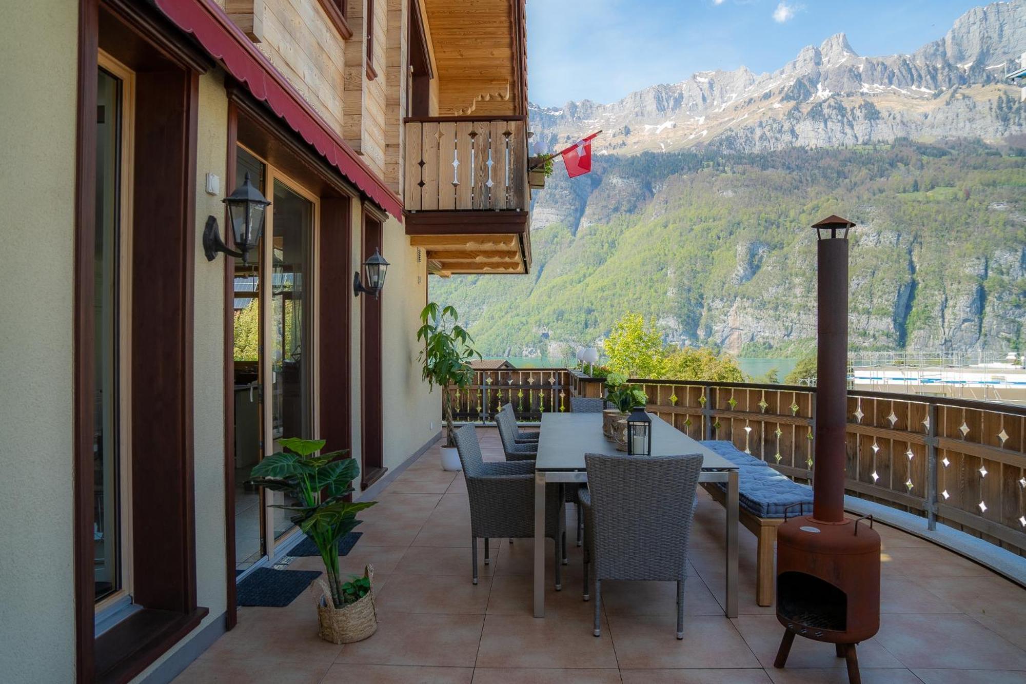 Doodle'S Amazing Chalet -Walensee - Flumserberg - Churfirsten - Heidiland - Pool - Sauna Mols Bagian luar foto