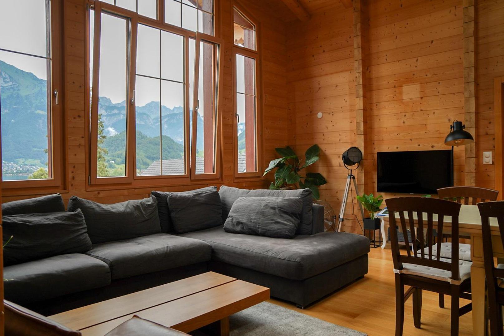 Doodle'S Amazing Chalet -Walensee - Flumserberg - Churfirsten - Heidiland - Pool - Sauna Mols Bagian luar foto